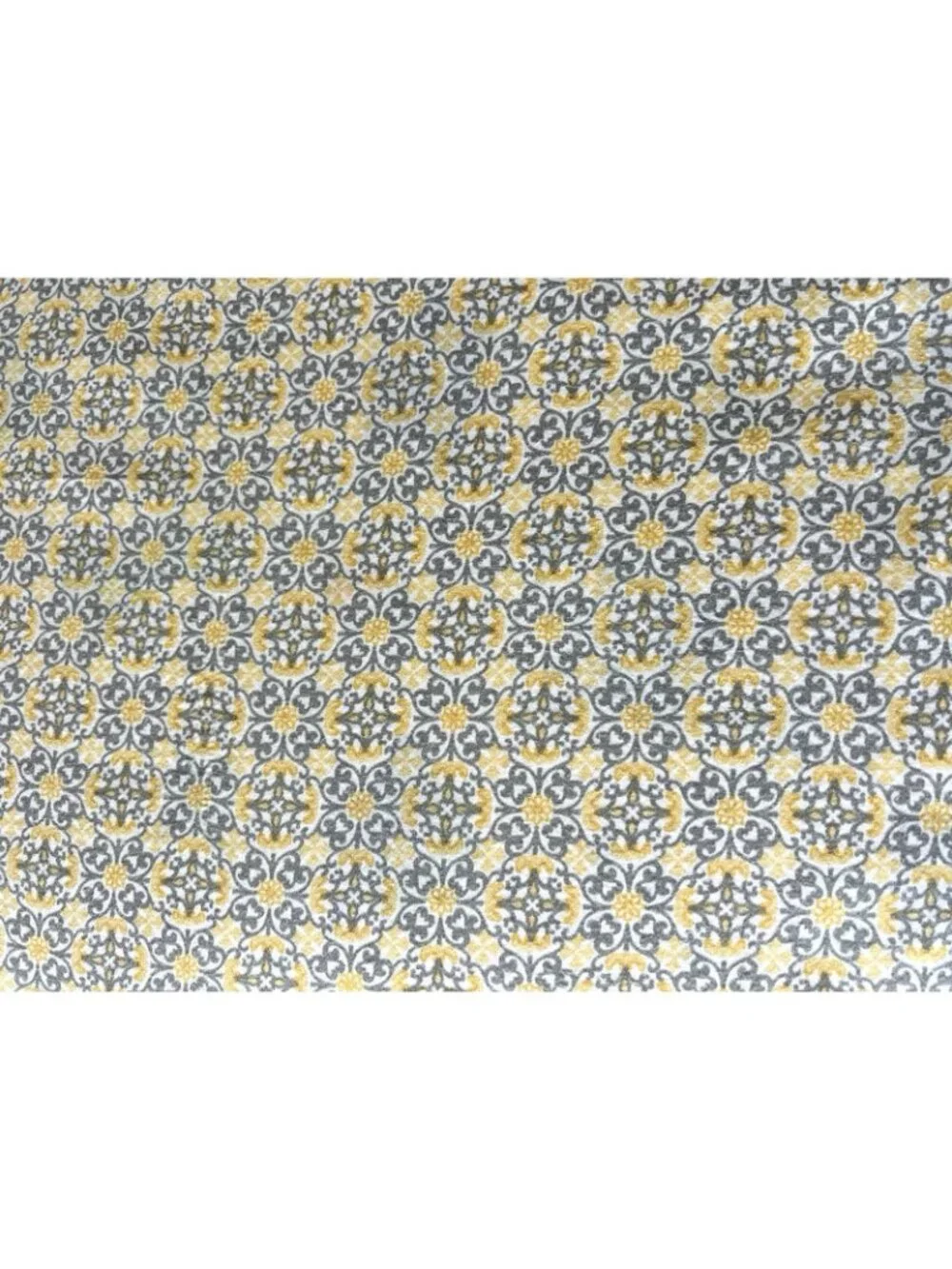 Gray & Yellow 2 pc Sheet Set QUEEN Flat + KING Pillowcase Quatrefoil 100% Cotton